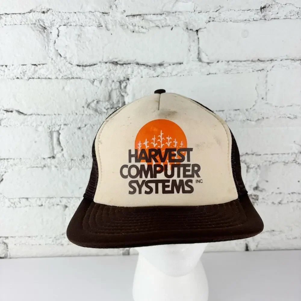 Vintage Harvest Computer Systems Farmer Trucker Snapback